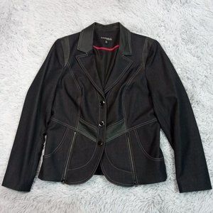 Conrad C  Collection Womens Blazer Jacket Black 10‎ Stretch Pockets Lined Coat
